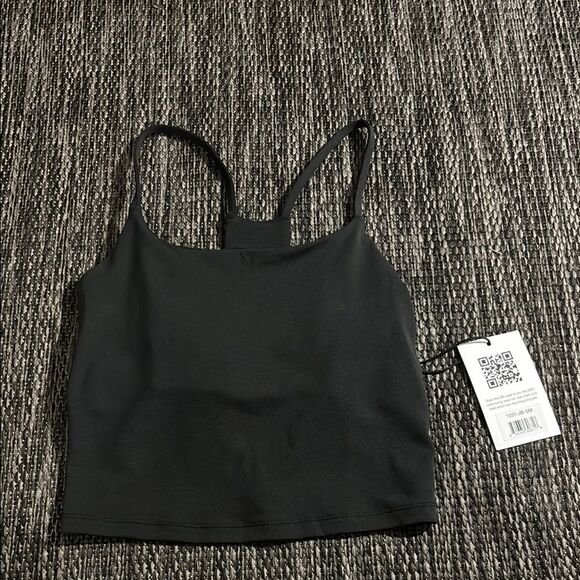 Girlfriend collective Black Willa Strappy Tank - Picture 1 of 7